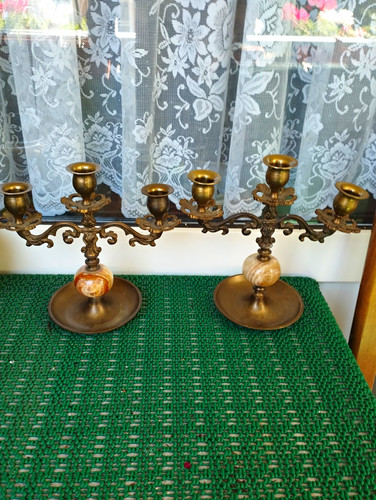 Messing kandelaber - 2x,