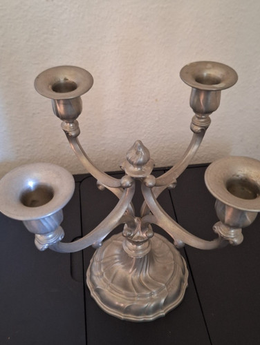 Vintage zinn kerzenleuchter - vintage,