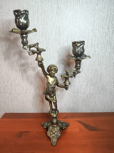 Vintage messing puttenleuchter - vintage,