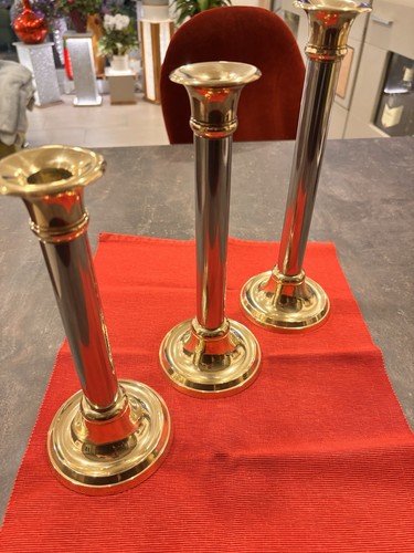 3er set messing leuchter - set, &